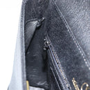 VALENTINO Shoulder Bag Leather Black Gold Auth ar13979-20