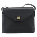 VALENTINO Shoulder Bag Leather Black Gold Auth ar13979-13