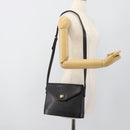 VALENTINO Shoulder Bag Leather Black Gold Auth ar13979-22
