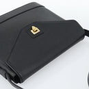 VALENTINO Shoulder Bag Leather Black Gold Auth ar13979-6