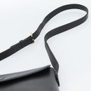 VALENTINO Shoulder Bag Leather Black Gold Auth ar13979-8