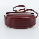 CELINE Shoulder Bag Leather Bordeaux Gold Auth ar13983-5