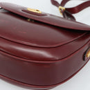 CELINE Shoulder Bag Leather Bordeaux Gold Auth ar13983-15