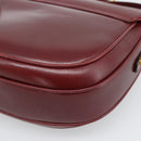 CELINE Shoulder Bag Leather Bordeaux Gold Auth ar13983-17