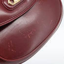 CELINE Shoulder Bag Leather Bordeaux Gold Auth ar13983-10