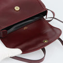 CELINE Shoulder Bag Leather Bordeaux Gold Auth ar13983-18