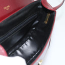 CELINE Shoulder Bag Leather Bordeaux Gold Auth ar13983-19