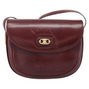 CELINE Shoulder Bag Leather Bordeaux Gold Auth ar13983-13