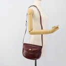 CELINE Shoulder Bag Leather Bordeaux Gold Auth ar13983-24