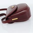 CELINE Shoulder Bag Leather Bordeaux Gold Auth ar13983-3