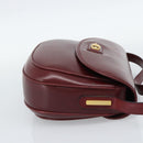 CELINE Shoulder Bag Leather Bordeaux Gold Auth ar13983-4