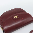 CELINE Shoulder Bag Leather Bordeaux Gold Auth ar13983-6
