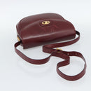 CELINE Shoulder Bag Leather Bordeaux Gold Auth ar13983-8