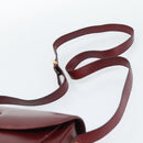 CELINE Shoulder Bag Leather Bordeaux Gold Auth ar13983-14