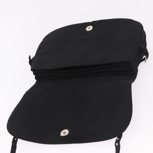 PRADA Shoulder Bag Nylon Black Silver Auth ar13984