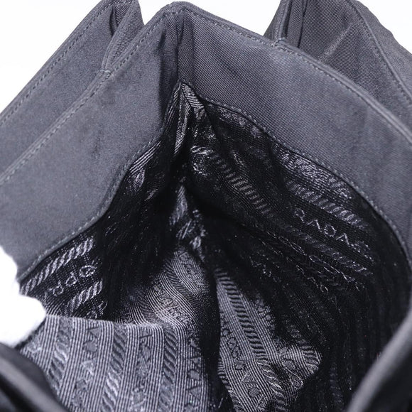 PRADA Shoulder Bag Nylon Black Silver Auth ar13984