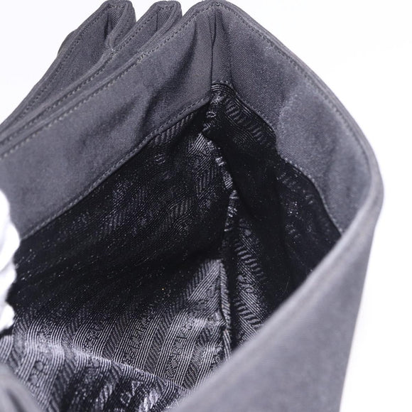 PRADA Shoulder Bag Nylon Black Silver Auth ar13984