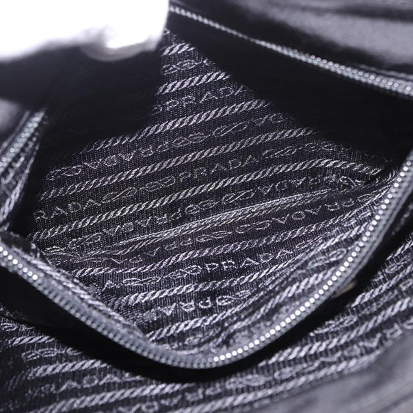 PRADA Shoulder Bag Nylon Black Silver Auth ar13984