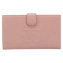 CHANEL Long Wallet Caviar Skin Pink Gold CC Auth ar13987A-2