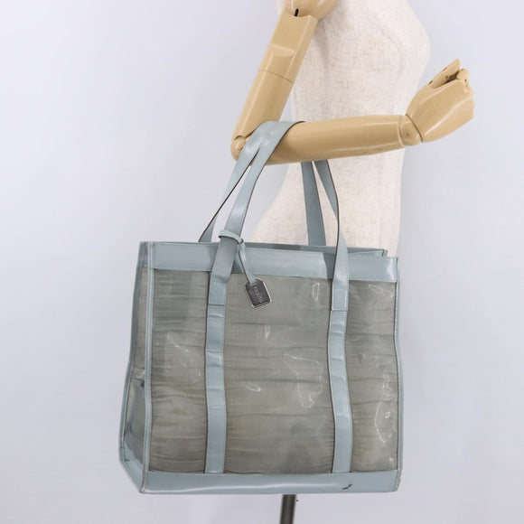 GUCCI Tote Bag Mesh Light Blue Silver 002 3754 0404 Auth ar13988
