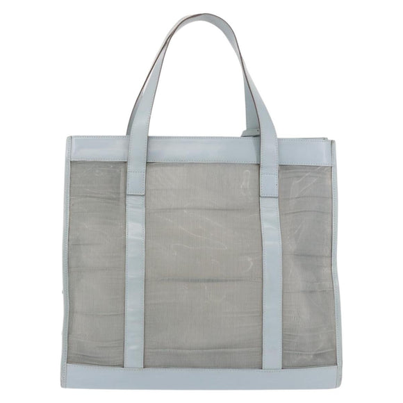 GUCCI Tote Bag Mesh Light Blue Silver 002 3754 0404 Auth ar13988