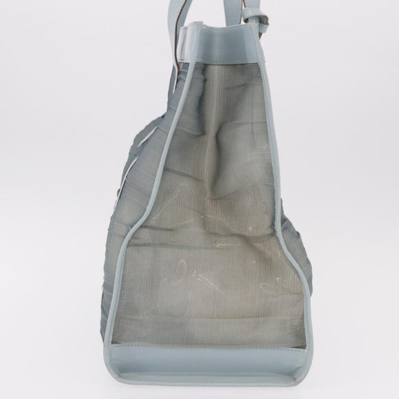 GUCCI Tote Bag Mesh Light Blue Silver 002 3754 0404 Auth ar13988