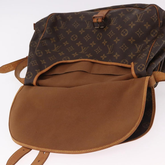 LOUIS VUITTON Monogram Saumur 35 Shoulder Bag M42254 LV Auth ar13991