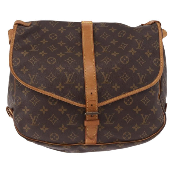 LOUIS VUITTON Monogram Saumur 35 Shoulder Bag M42254 LV Auth ar13991