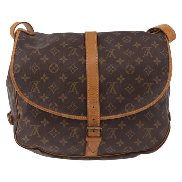 LOUIS VUITTON Monogram Saumur 35 Shoulder Bag M42254 LV Auth ar13991