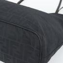 FENDI Zucca Canvas Tote Bag Nylon Black Silver Auth ar13992-9