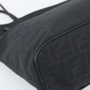 FENDI Zucca Canvas Tote Bag Nylon Black Silver Auth ar13992-16