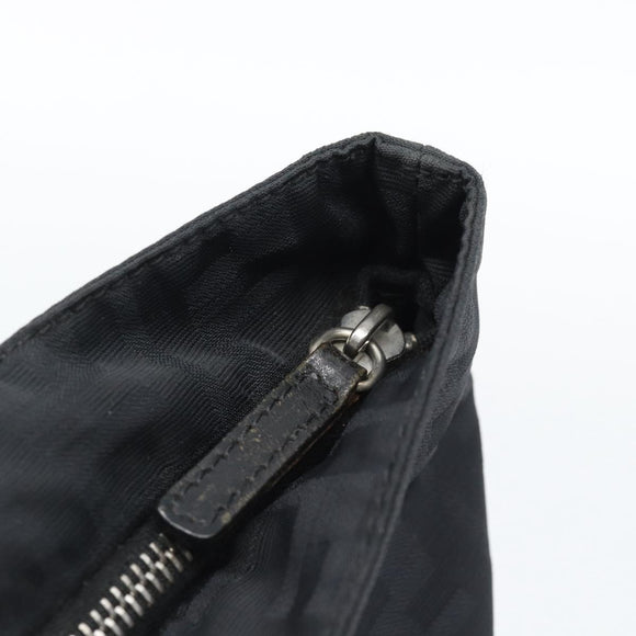 FENDI Zucca Canvas Tote Bag Nylon Black Silver Auth ar13992