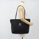 FENDI Zucca Canvas Tote Bag Nylon Black Silver Auth ar13992-23