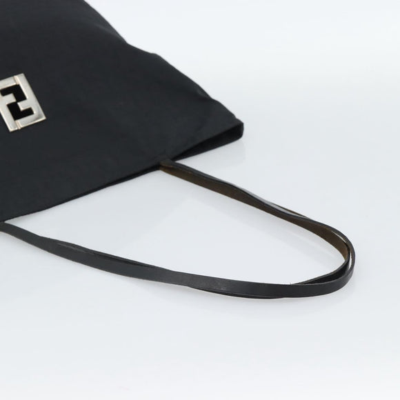 FENDI Zucca Canvas Tote Bag Nylon Black Silver Auth ar13992