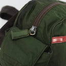PRADA Sports Line Backpack Nylon Khaki Silver Auth ar13993-17