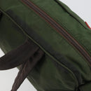 PRADA Sports Line Backpack Nylon Khaki Silver Auth ar13993-18