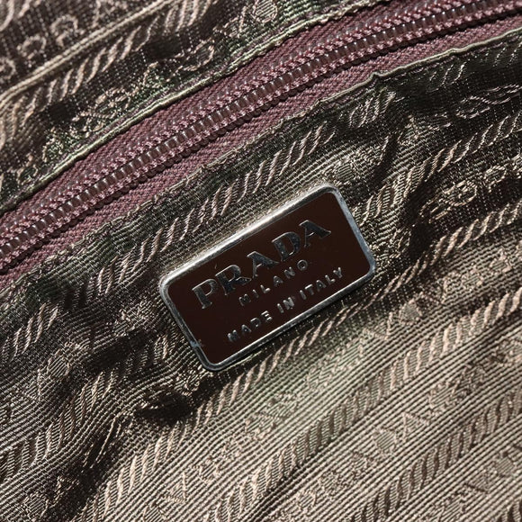 PRADA Sports Line Backpack Nylon Khaki Silver Auth ar13993