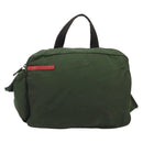 PRADA Sports Line Backpack Nylon Khaki Silver Auth ar13993-2