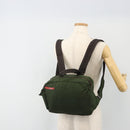 PRADA Sports Line Backpack Nylon Khaki Silver Auth ar13993-27