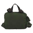 PRADA Sports Line Backpack Nylon Khaki Silver Auth ar13993-3