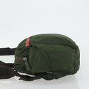 PRADA Sports Line Backpack Nylon Khaki Silver Auth ar13993-5