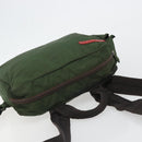 PRADA Sports Line Backpack Nylon Khaki Silver Auth ar13993-6