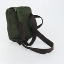 PRADA Sports Line Backpack Nylon Khaki Silver Auth ar13993-9