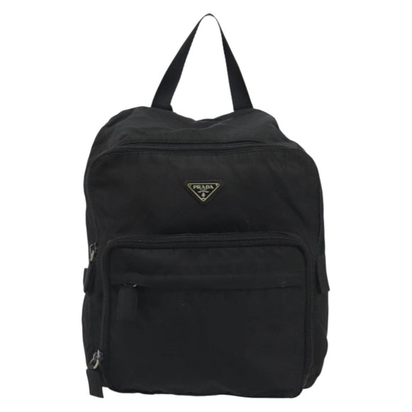 PRADA Backpack Nylon Black Silver Auth ar13994