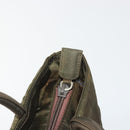 PRADA Hand Bag Nylon Khaki Silver Auth ar13995-10