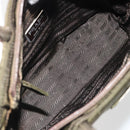 PRADA Hand Bag Nylon Khaki Silver Auth ar13995-11