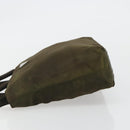 PRADA Hand Bag Nylon Khaki Silver Auth ar13995-4