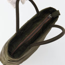 PRADA Hand Bag Nylon Khaki Silver Auth ar13995-6