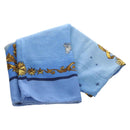 HERMES Carre 140 Scarf Cashmere Blue Auth ar13996M-1