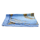HERMES Carre 140 Scarf Cashmere Blue Auth ar13996M-2